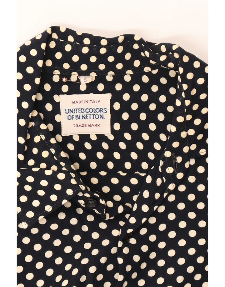 Benetton Chemise Homme Petit Bleu Marine À Pois