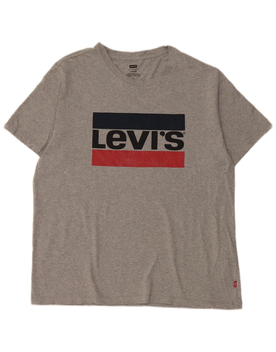 Levi's T-Shirt Standard Graphic Homme Large Gris Moucheté Coton