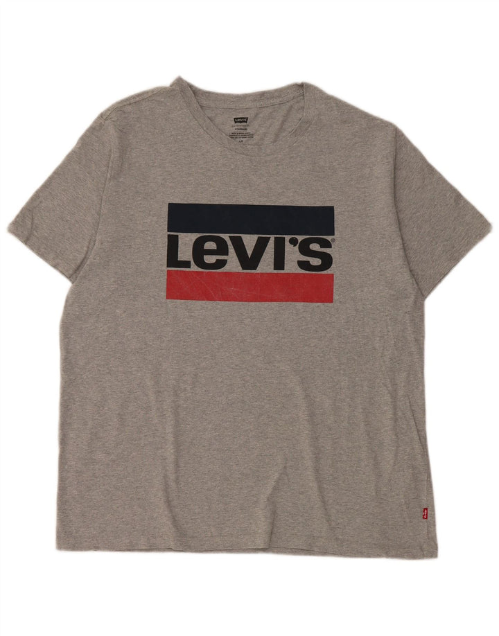 Levi's T-Shirt Standard Graphic Homme Large Gris Moucheté Coton