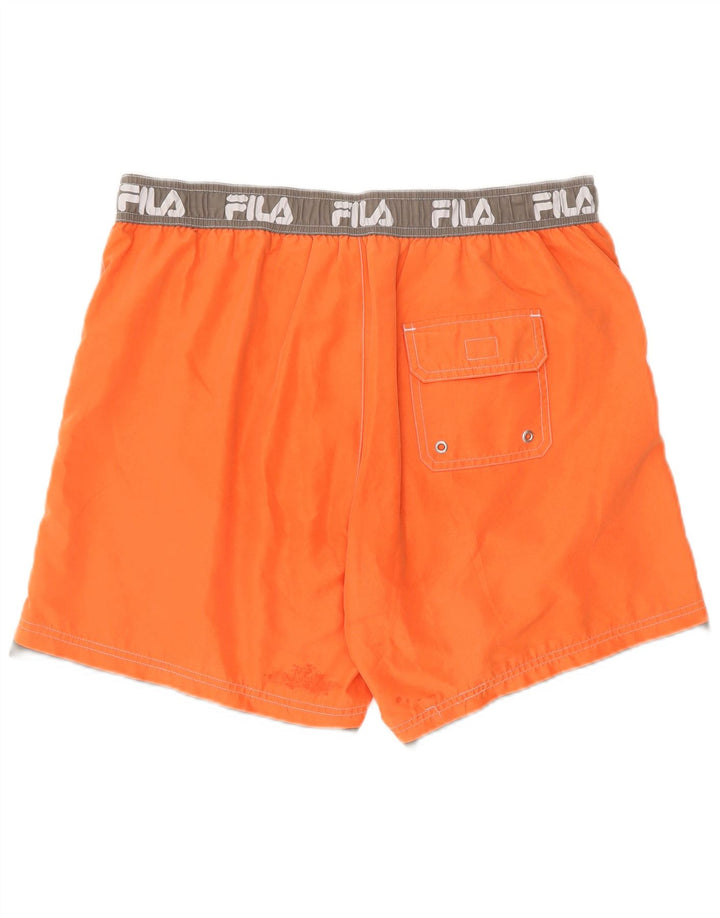 Fila Short de Bain Graphique Homme Large Orange Colorblock Polyester