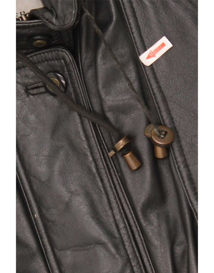 Yorn Manteau en cuir surdimensionné pour femme EU 40 Noir moyen