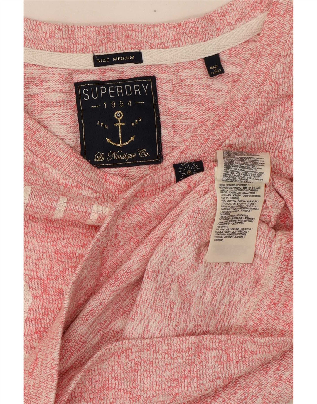 Superdry Sweat-shirt graphique pour femme UK 14 Rose moyen moucheté