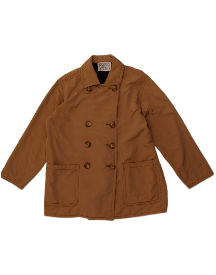 GIANFRANCO FERRE Veste coupe-vent pour femme UK 12 Marron moyen Designer