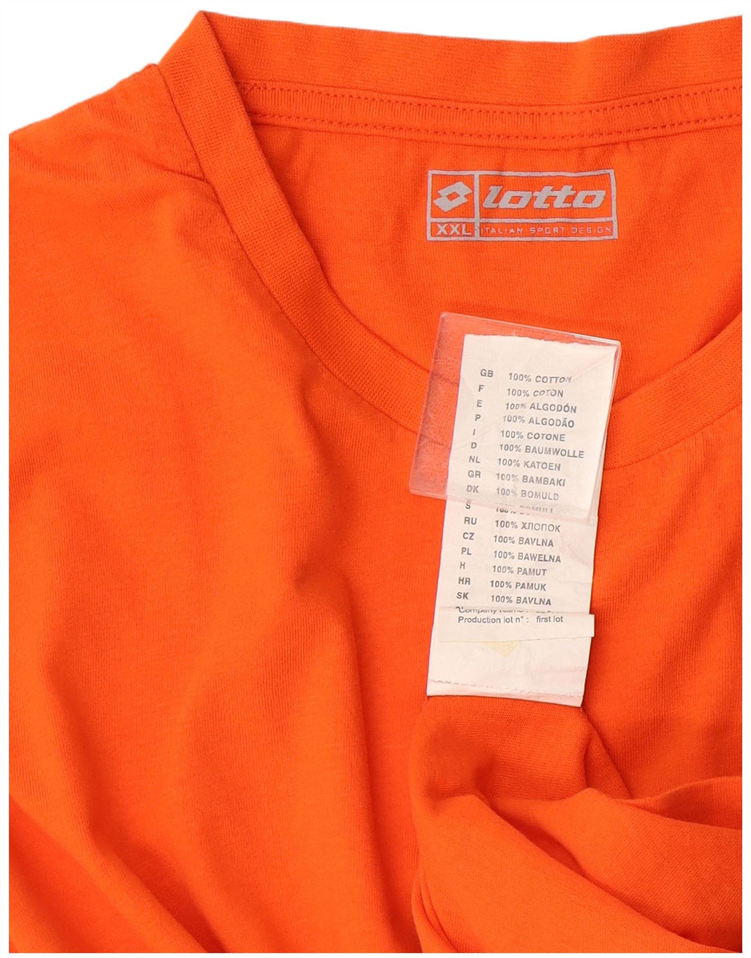 Lotto T-Shirt Homme Top 2XL Orange Coton
