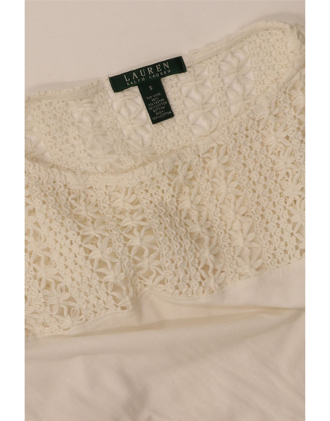 RALPH LAUREN Chemisier Femme Top UK 10 Petit Coton Blanc