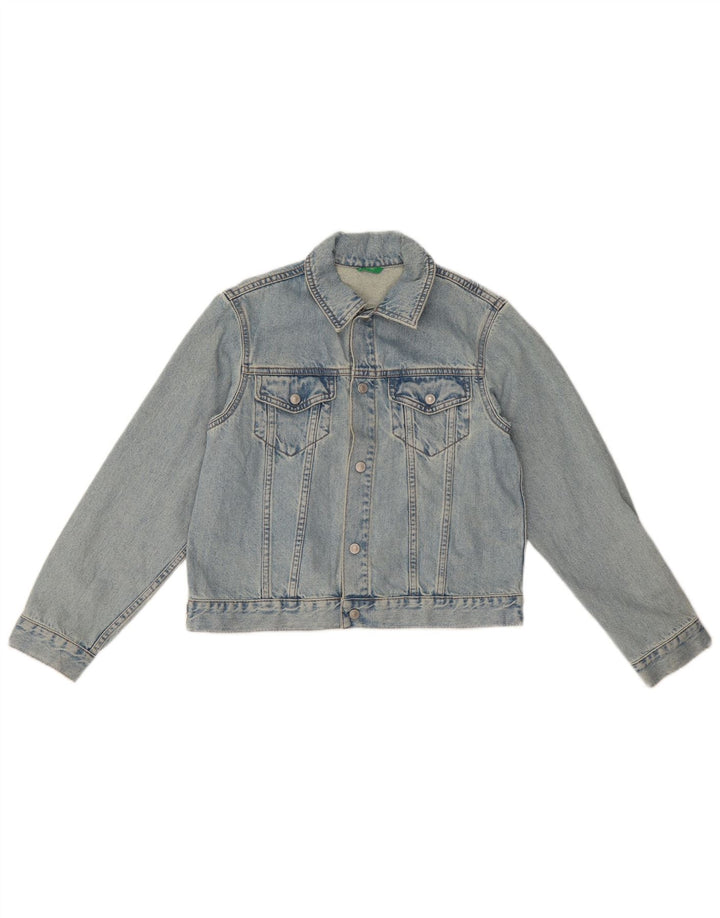 Benetton Veste En Jean Fille 11-12 ans Bleu