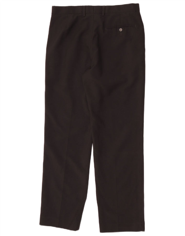 Marks & Spencer Pantalon de costume droit pour homme W32 L31 Noir Polyester