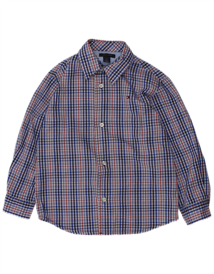 TOMMY HILFIGER Boys Shirt 3-4 Years Blue Check Cotton