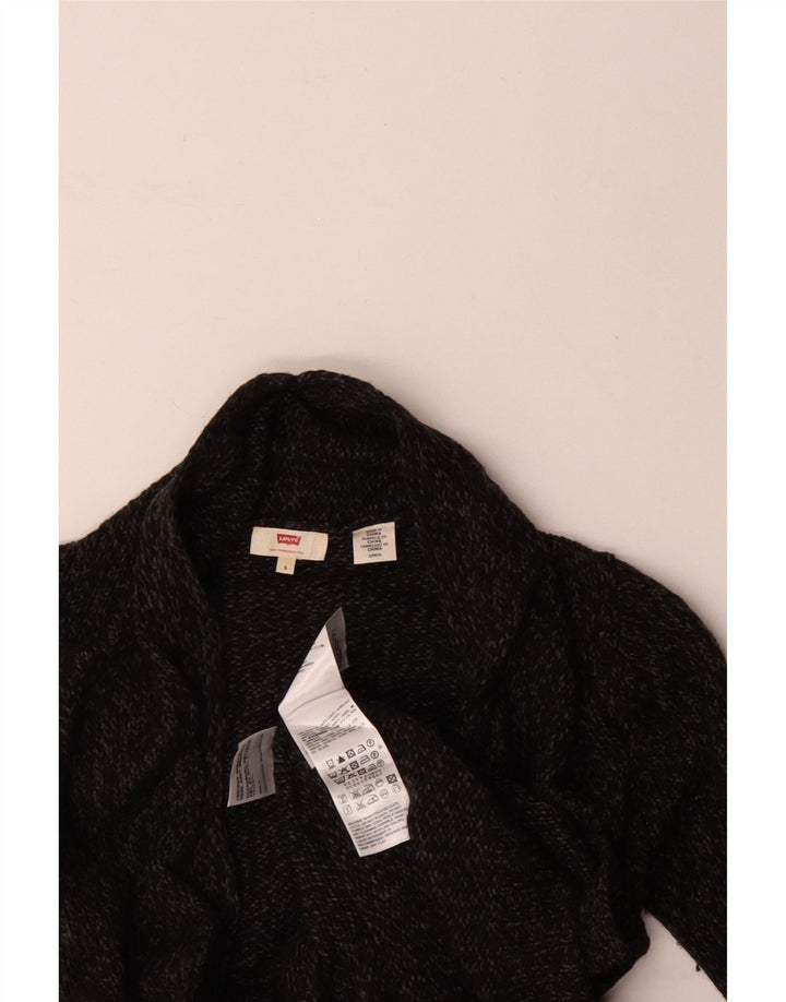 LEVI'S Cardigan surdimensionné pour femme UK 10 Petit acrylique moucheté gris
