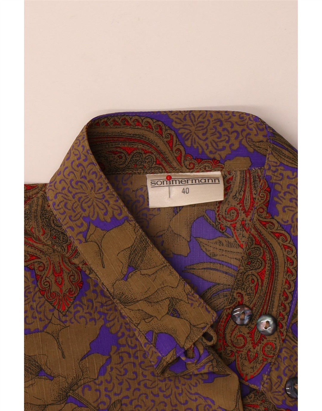 Sommermann Chemisier à manches 3/4 pour femme EU 40 Marron moyen Paisley