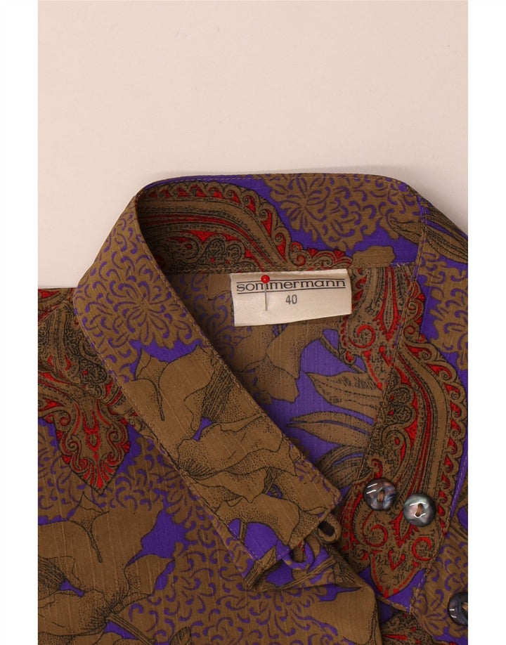 Sommermann Chemisier à manches 3/4 pour femme EU 40 Marron moyen Paisley