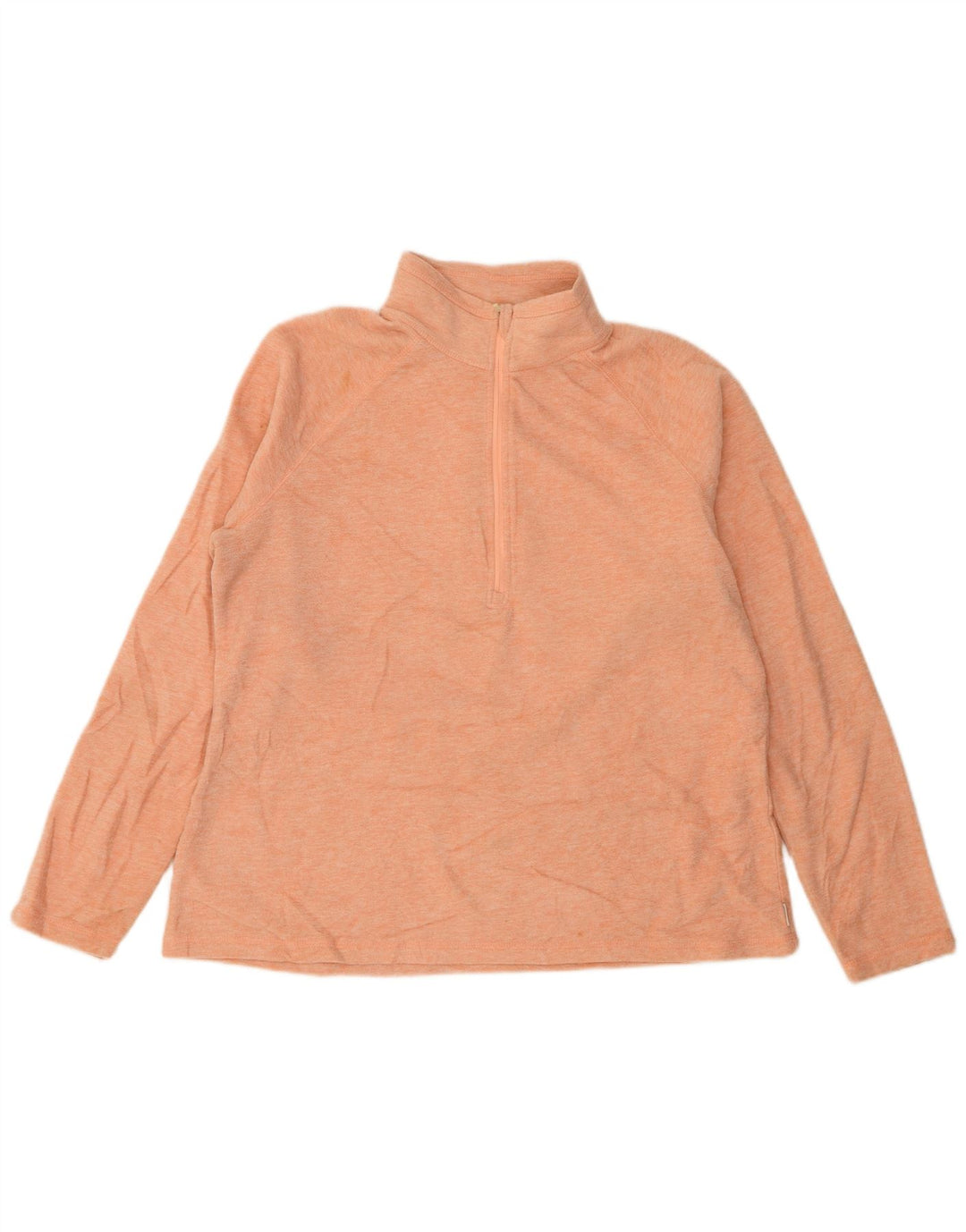 EDDIE BAUER Pull polaire à col zippé pour femme UK 18 XL Orange moucheté