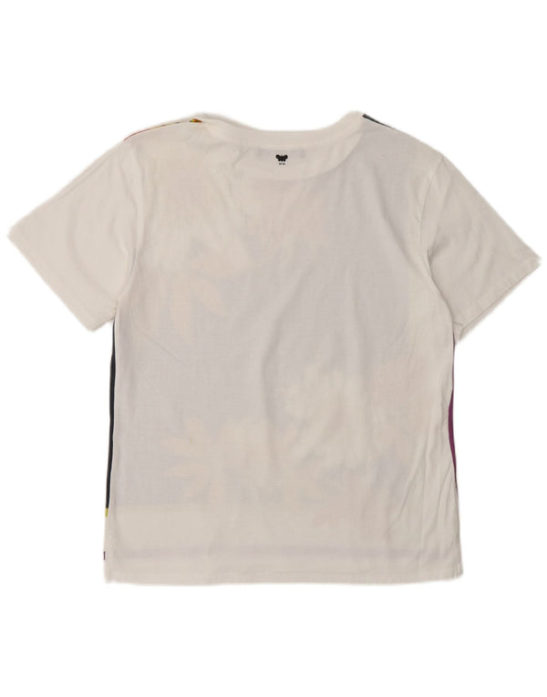 Max Mara T-shirt week-end pour femme UK 10 Petit motif floral blanc