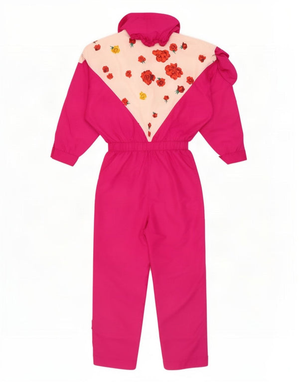 Outrage Combinaison de ski surdimensionnée à capuche pour femme UK 14 Grand nylon floral rose