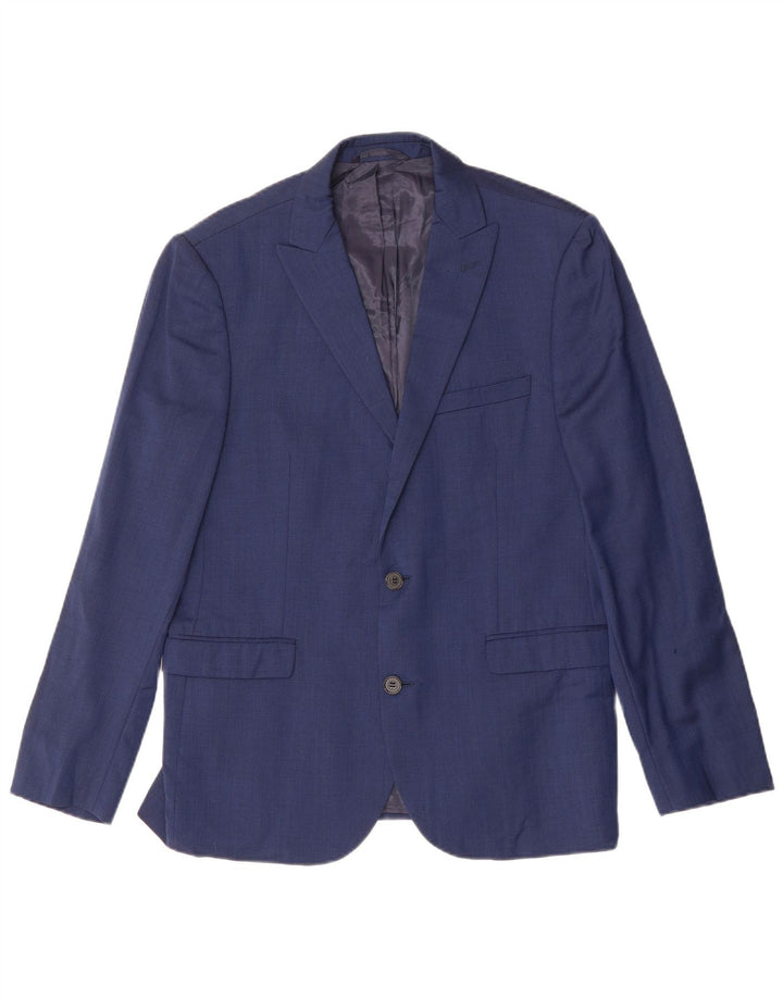 DKNY Veste Blazer Slim Fit 2 Boutons Homme IT 52 XL Bleu Marine Laine