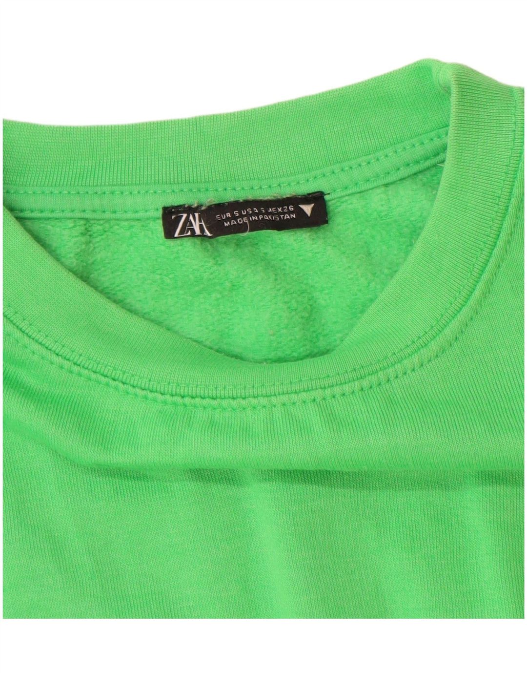 Zara Femme Sweatshirt Jumper UK 10 Petit Vert Polyester