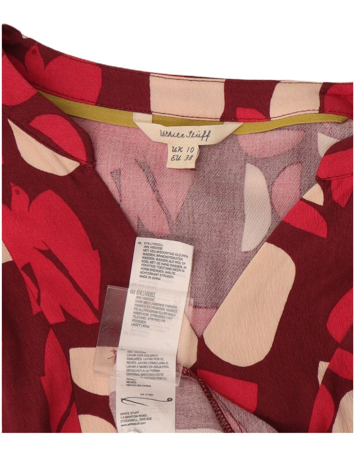 White Stuff Chemisier oversize pour femme UK 10 Small Bordeaux Géométrique