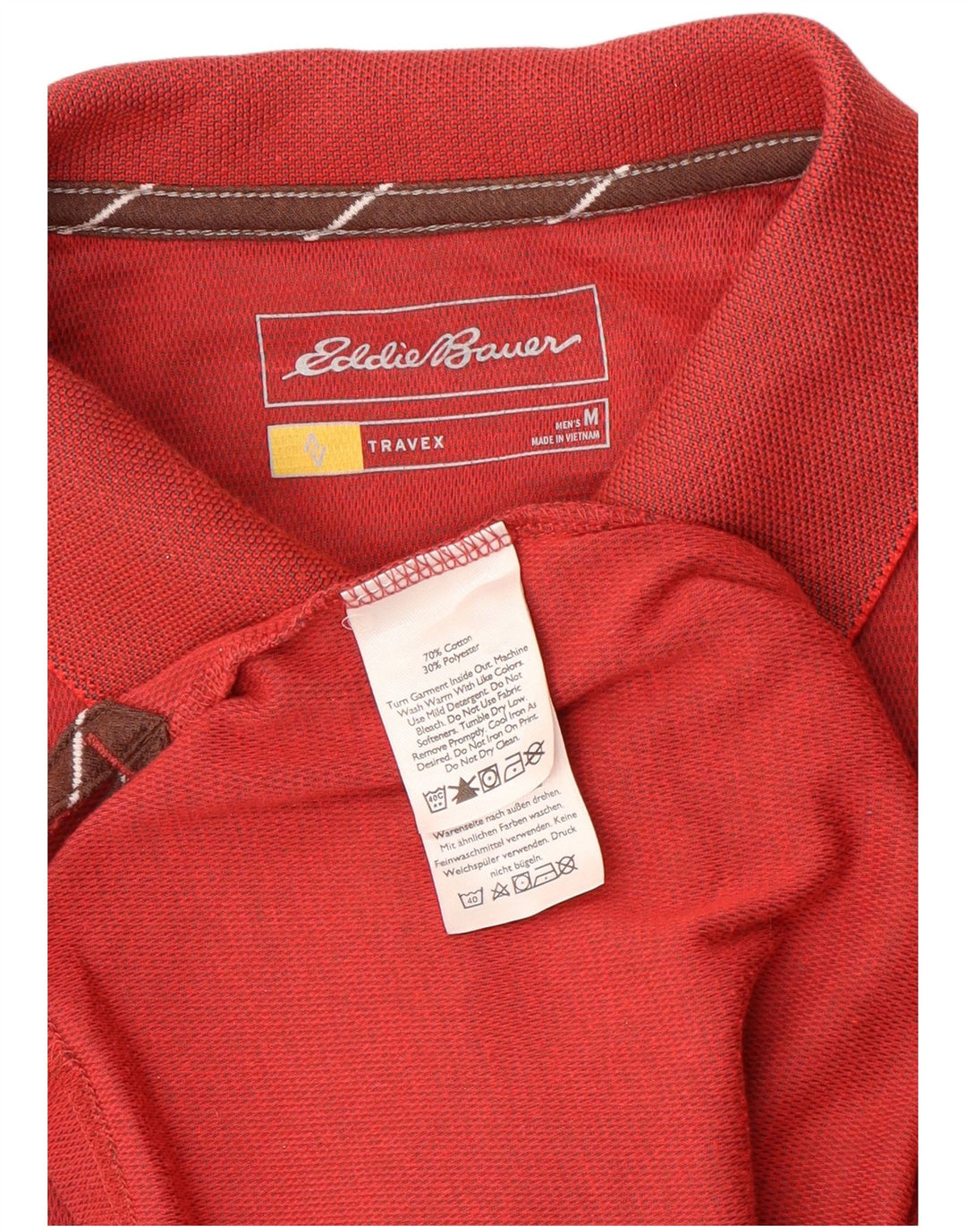 Eddie Bauer Polo Homme Coton Rouge Moyen