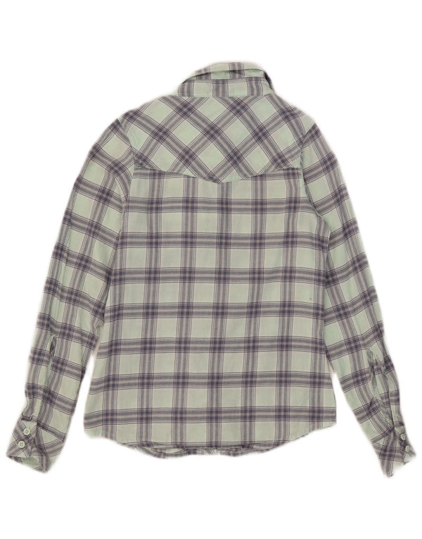 Animal Chemise en flanelle pour femme UK 6 XS Vert à carreaux en coton