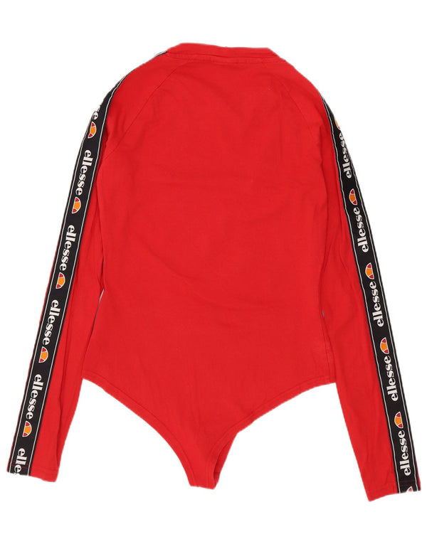 Ellesse Body graphique pour femme UK 10 petit coton color block rouge