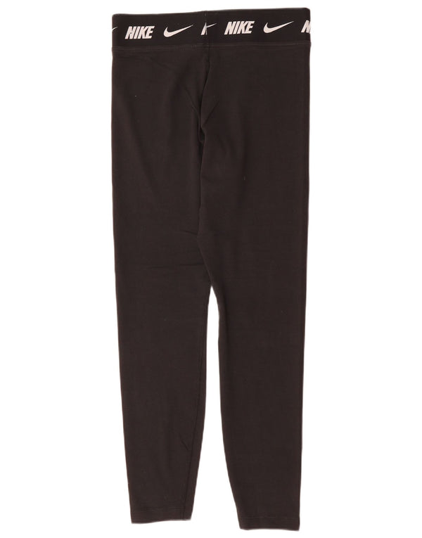 Nike Legging graphique coupe ajustée pour femme UK 12 coton noir moyen