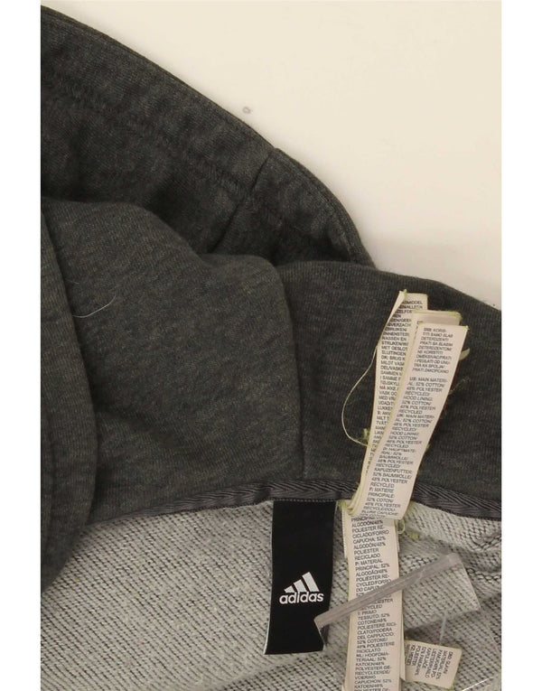Adidas Pull à capuche zippé graphique pour femme UK 8/10 Petit coton gris
