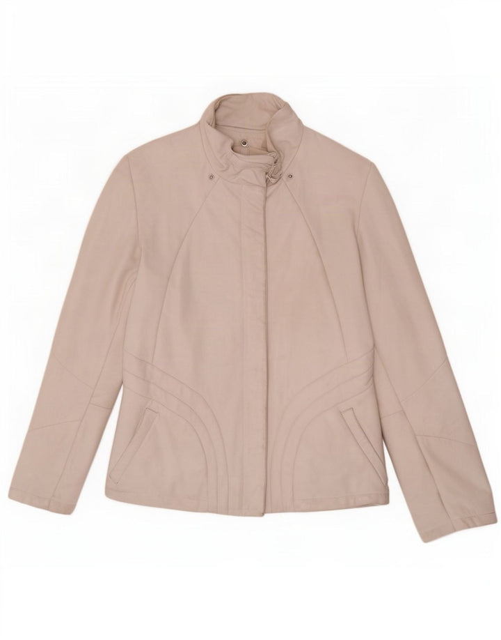 veste en cuir femme vintage IT 44 Medium White
