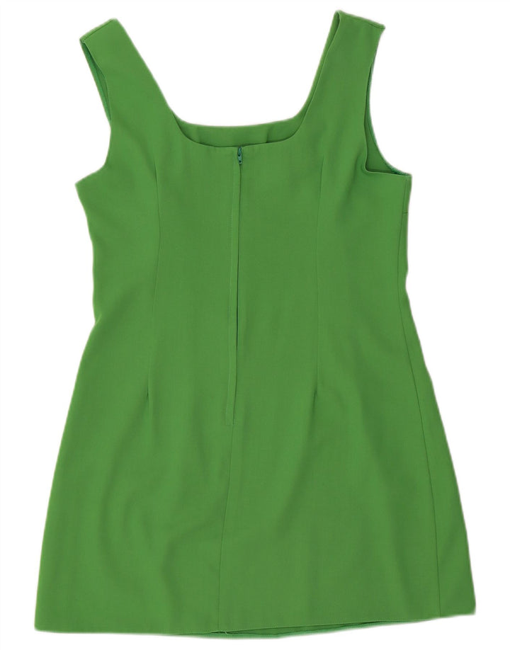 robe fourreau sans manches femme vintage UK 14 Polyester vert moyen