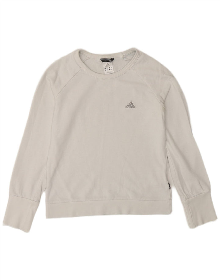 Adidas Sweat-shirt pour femme UK 12 en coton blanc moyen