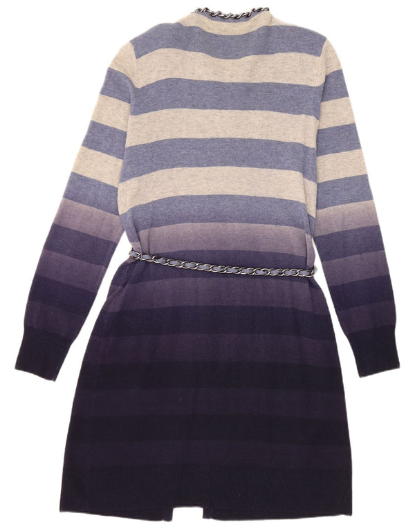 Roberta Scarpa Cardigan Femme Pull IT 46 Large Bleu Marine Rayé