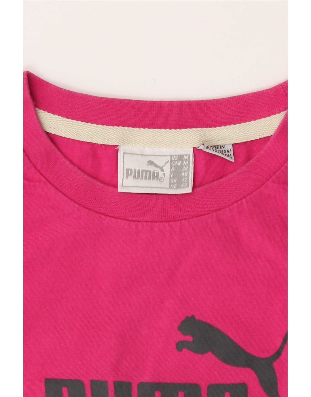 Puma T-shirt graphique pour femme UK 12 Rose moyen