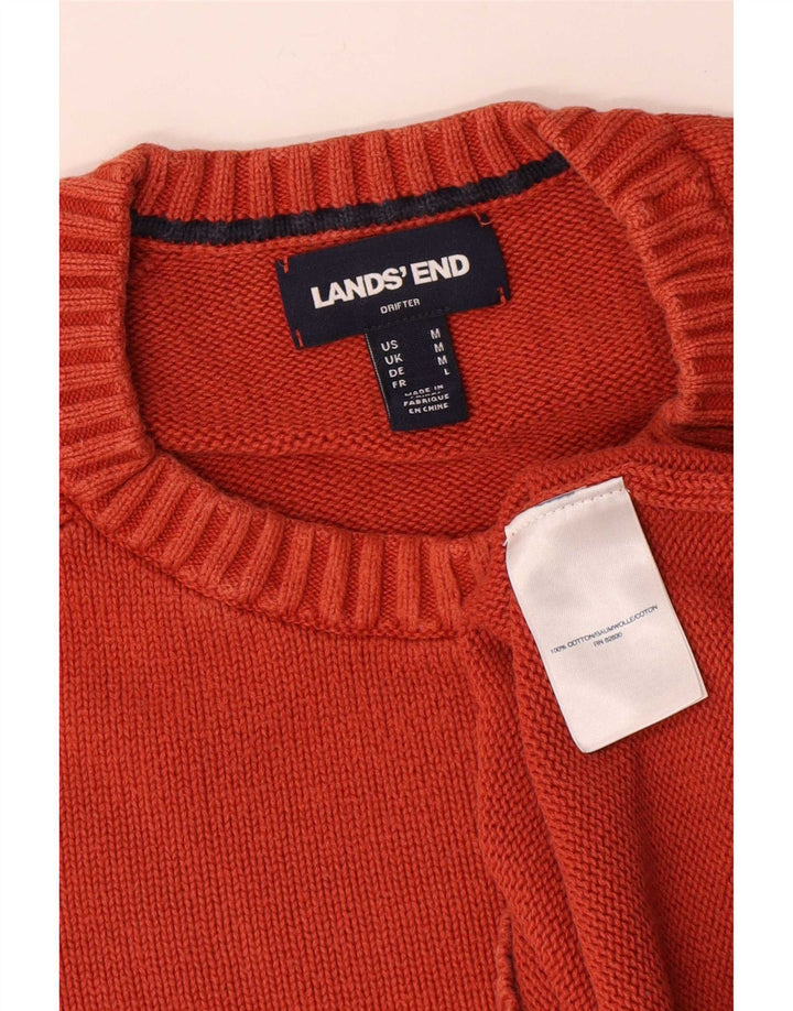 Lands End Pull col rond homme en coton orange moyen