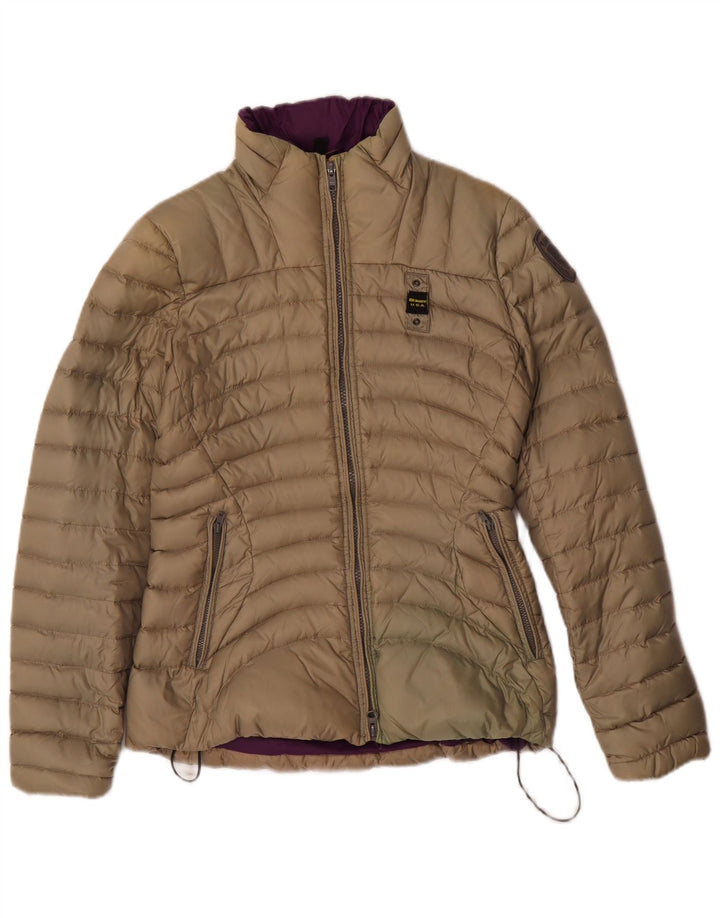 Blauer Veste matelassée pour femme UK 10 Small Beige Nylon