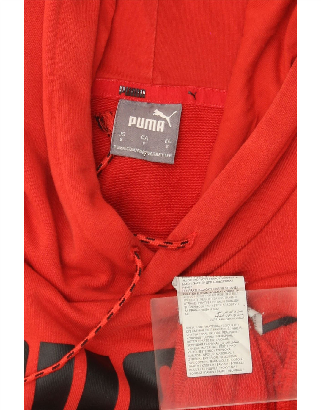 Puma Pull à capuche graphique homme petit rouge coton