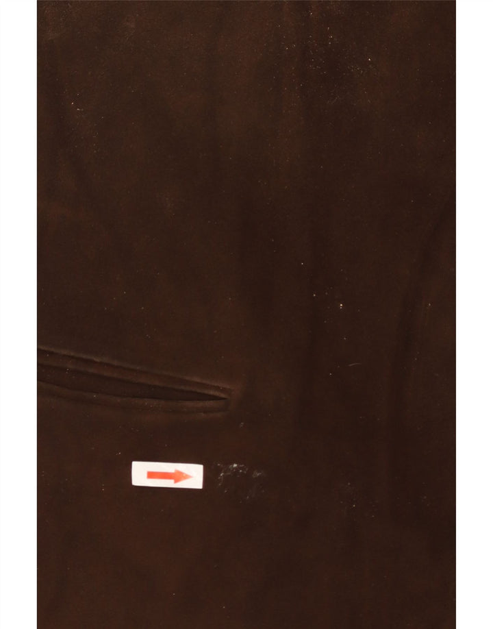 vintage Femme Daim Gilet UK 14 Brun Moyen