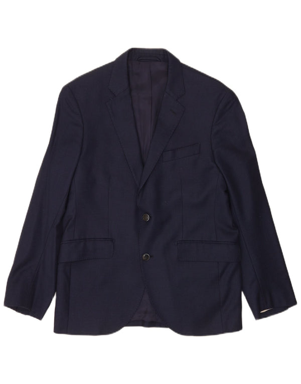 Hackett Veste Blazer 2 Boutons Homme UK 40 Grande Laine Bleu Marine