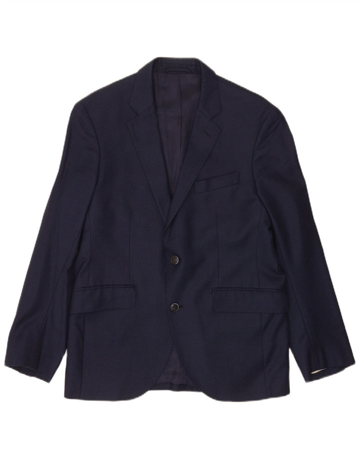 Hackett Veste Blazer 2 Boutons Homme UK 40 Grande Laine Bleu Marine