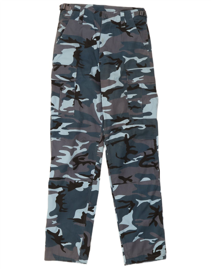 Pantalon Cargo Vintage Homme Coupe Régulière W30 L32 Bleu Camouflage Polyester