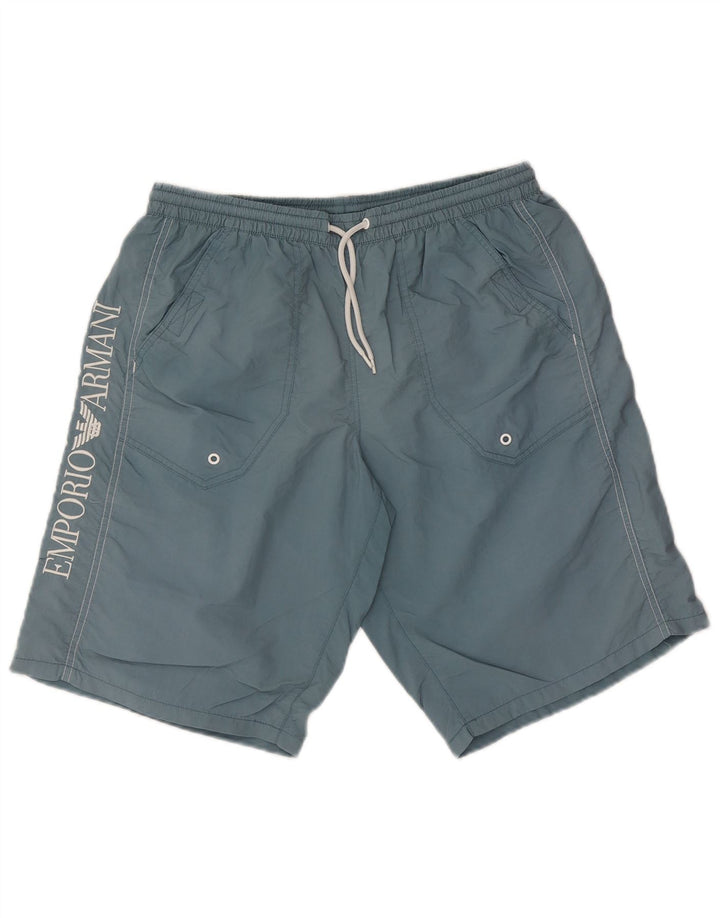 Armani Short de Bain Graphique Homme Bleu Moyen