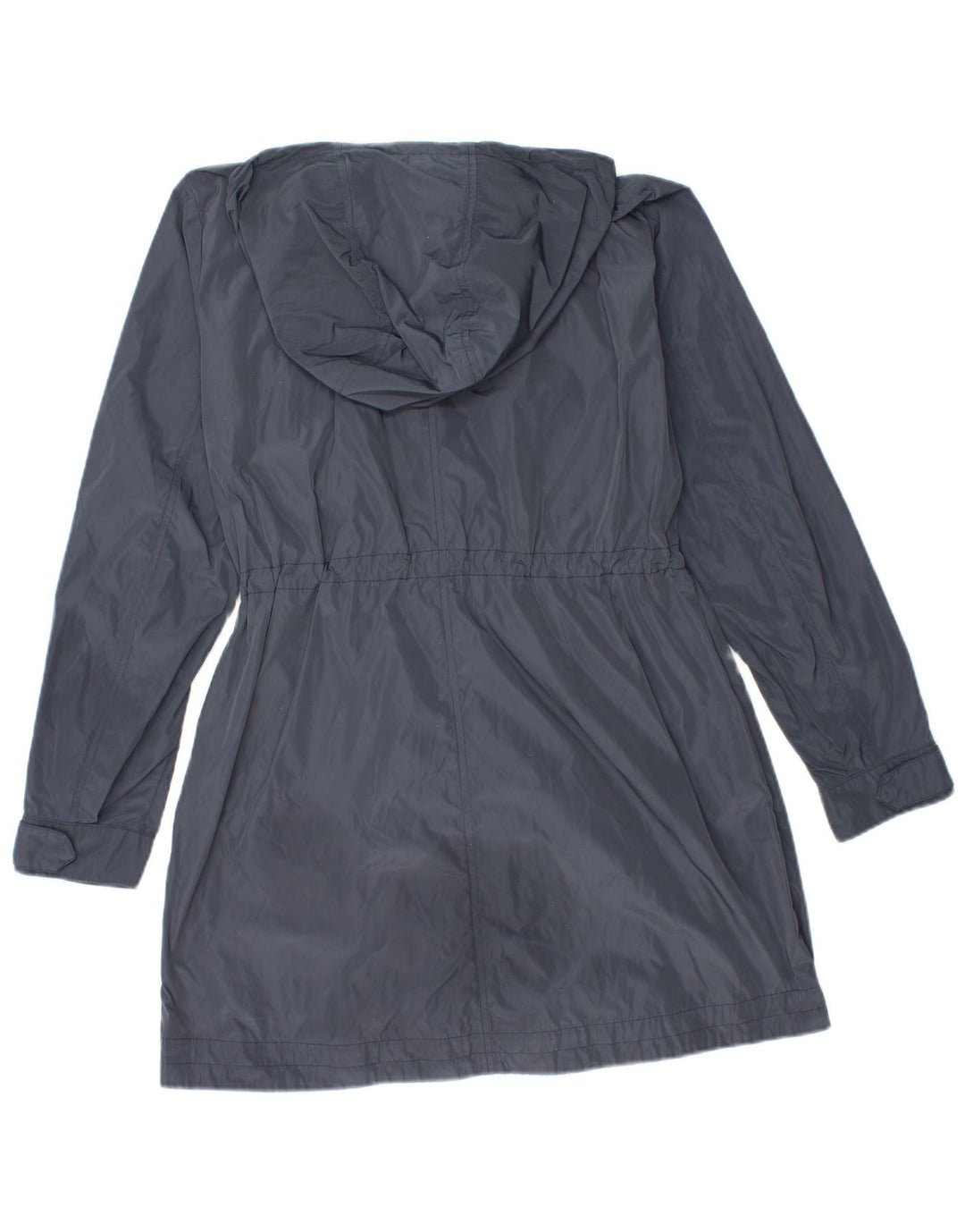 BENETTON Imperméable à capuche pour femme UK 10 Small Bleu marine Polyester
