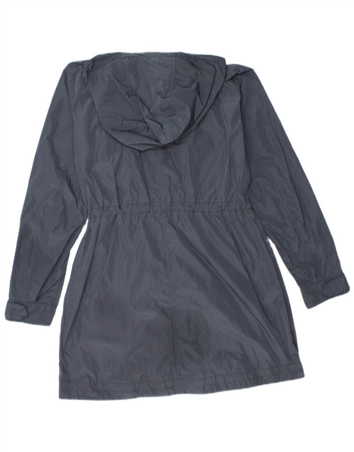 BENETTON Imperméable à capuche pour femme UK 10 Small Bleu marine Polyester