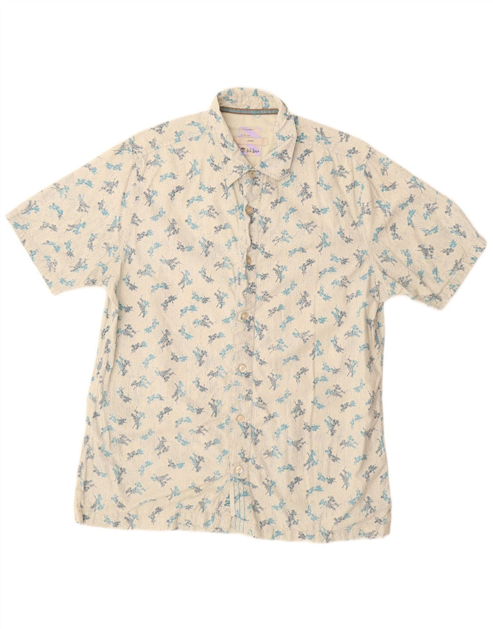 FAT FACE Chemise à Manches Courtes Homme Grand Blanc Floral Coton
