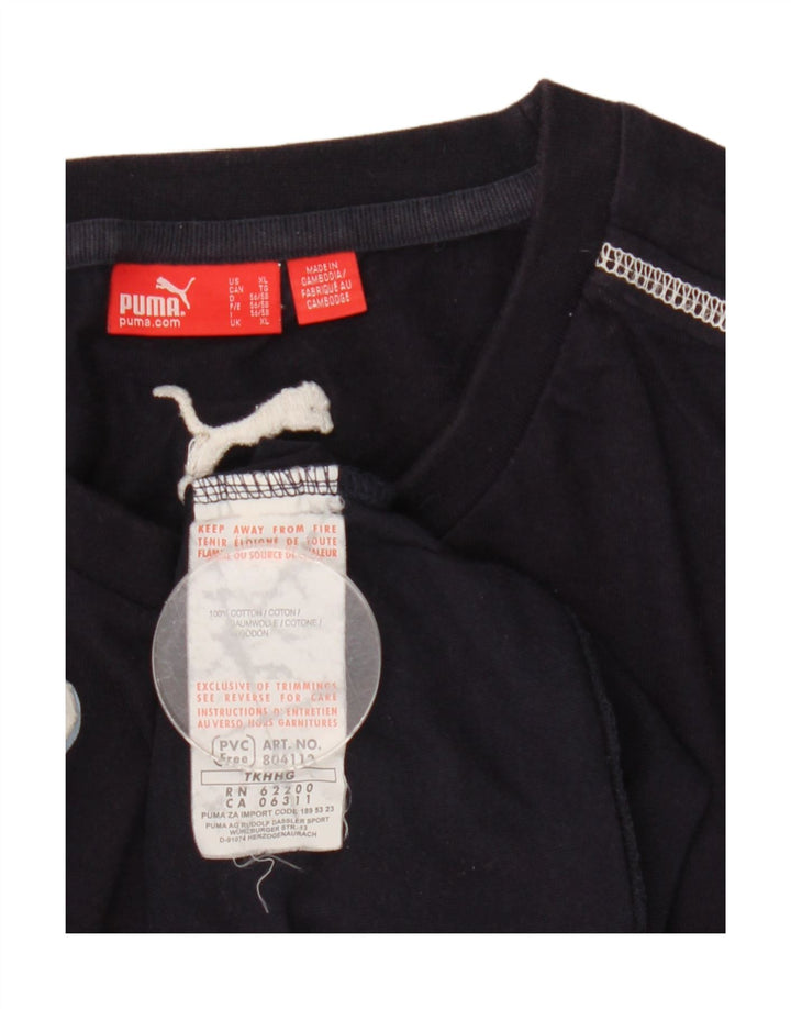 Puma Haut graphique à manches longues pour homme XL en coton bleu marine