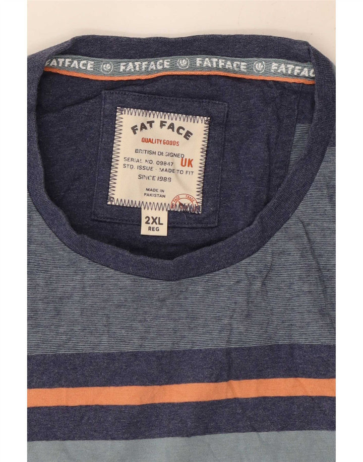 Fat Face T-Shirt Homme Top 2XL Bleu Rayé