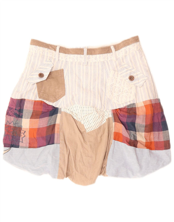 DESIGUAL Jupe Bubble Femme EU 36 Small W30 Patchwork Multicolore