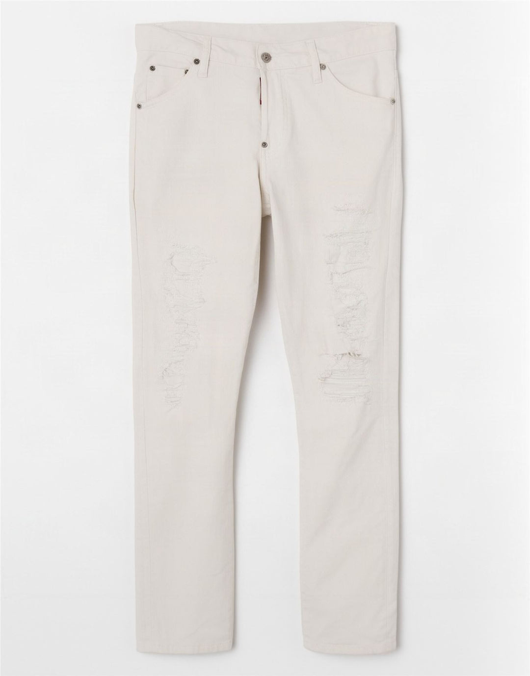 Dsquared2 Homme Jean Slim En Détresse W36 L28 Coton Blanc