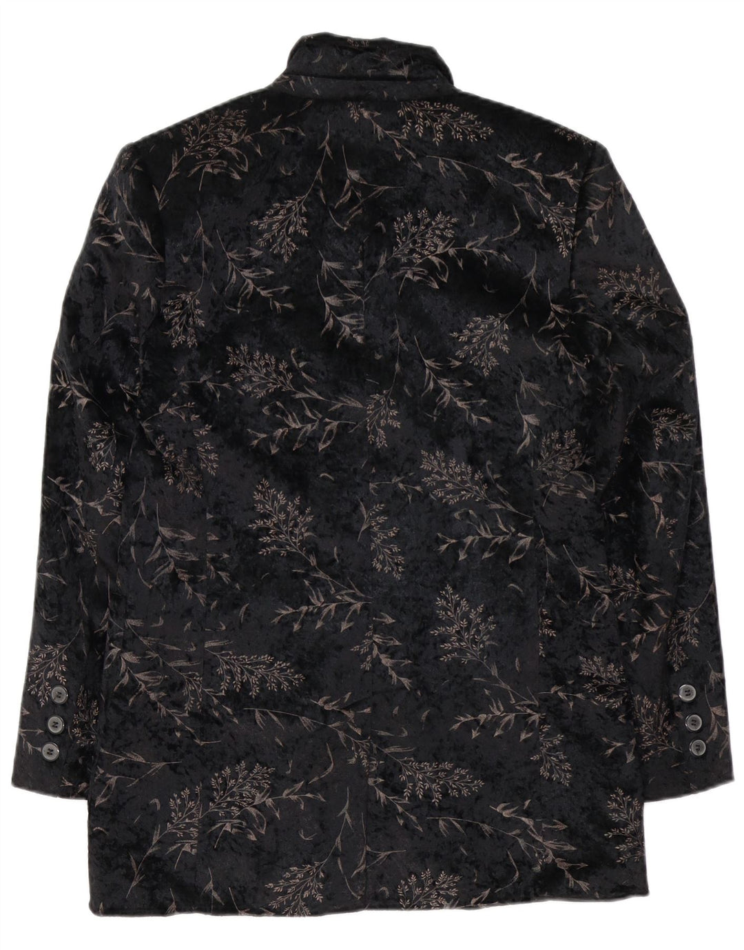NORMA Veste blazer longue à 3 boutons pour femme UK 10 Petit noir floral