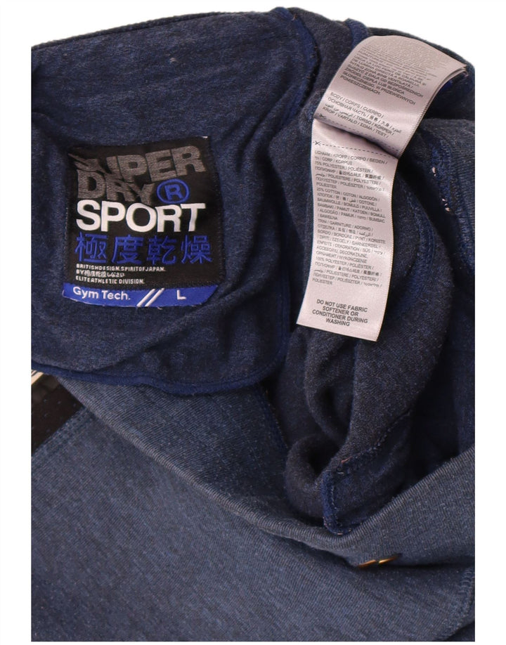 Superdry Short de Sport Graphic Homme Large Bleu Marine Colorblock Polyester