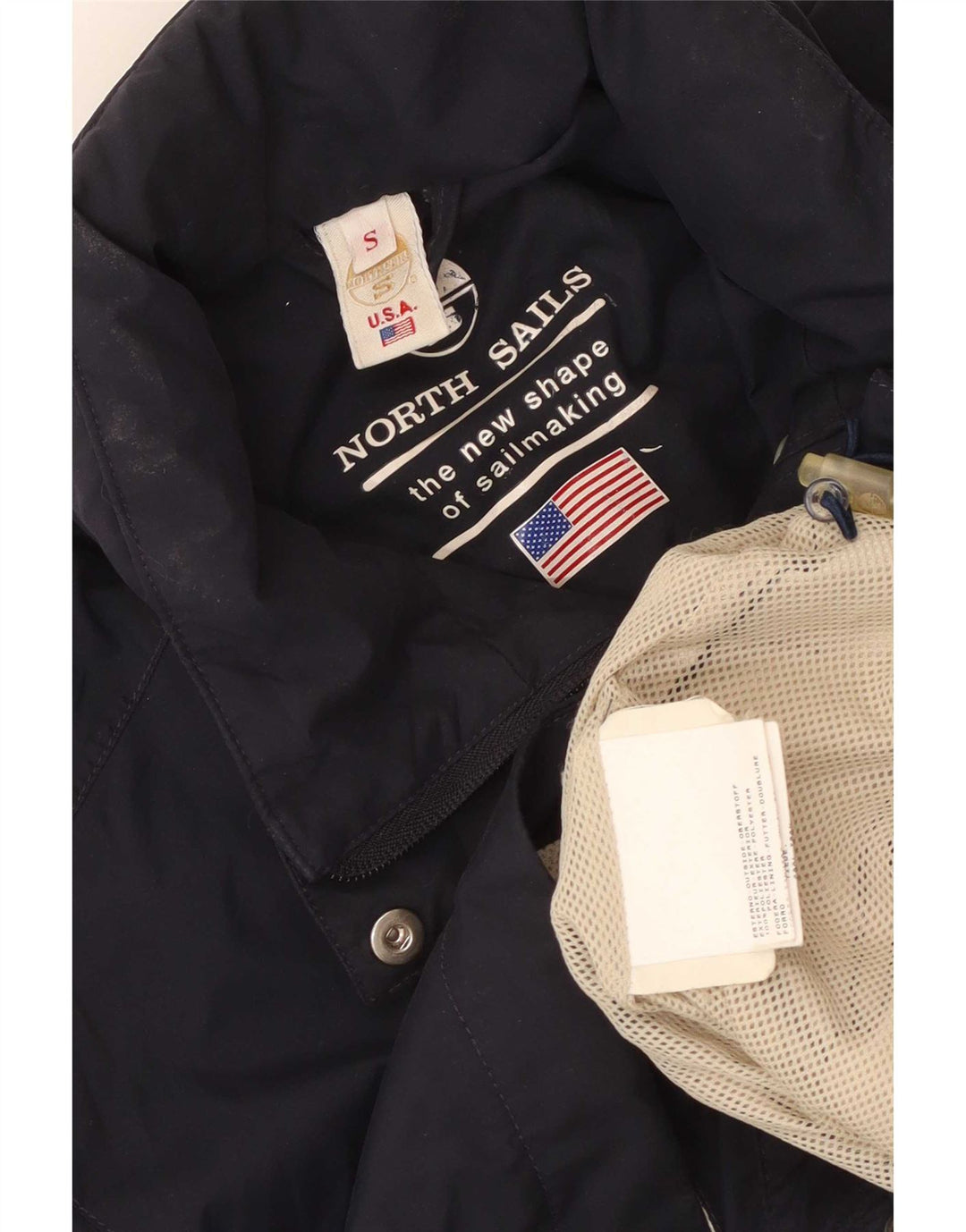North Sails Veste de pluie à capuche pour femme UK 10 Small Bleu marine Polyester