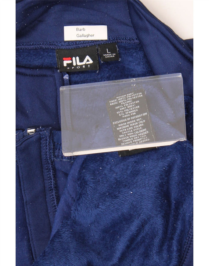 FILA Veste de survêtement pour femme UK 16 Large Bleu Marine Polyester